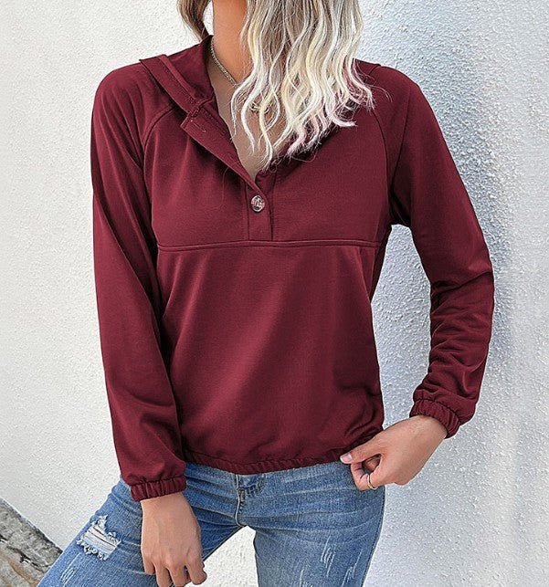 Casual Hooded Autumn - Winter Women's Sweatshirt - Outerwear
