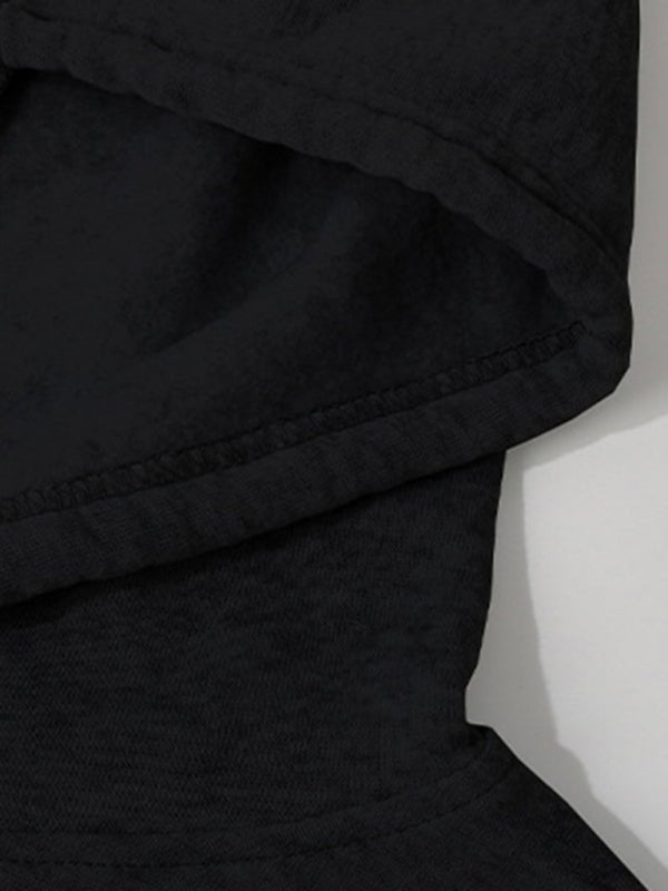 Casual Long Sleeve Solid Color Hooded Sweatshirt - Outerwear