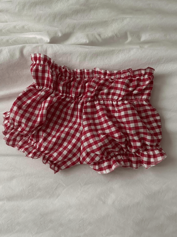 Casual Plaid Shorts Fashionable Lace Sexy Women's Low Waist Pants - Bottoms