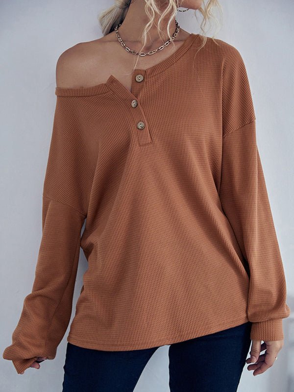 Casual Solid Color Long Sleeve Knit Sweater Thin Section - Outerwear