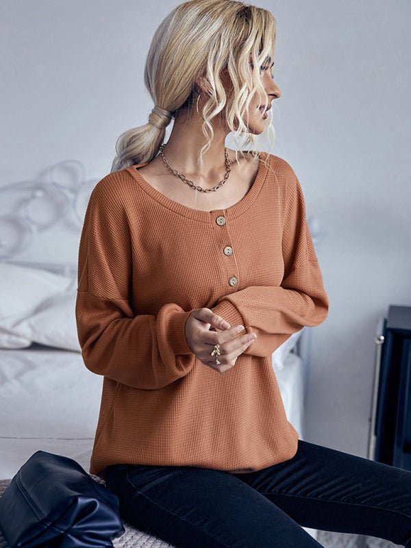 Casual Solid Color Long Sleeve Knit Sweater Thin Section - Outerwear