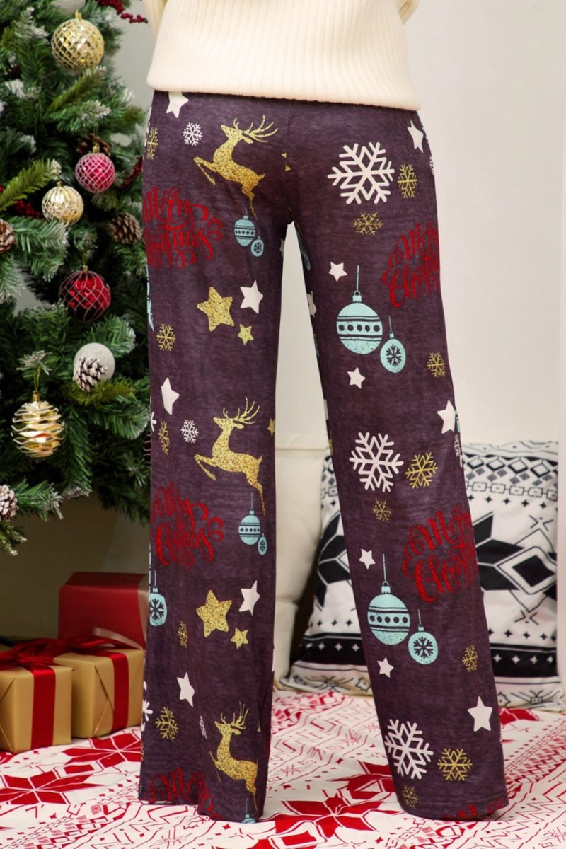Christmas Straight Leg Pants - Bottoms