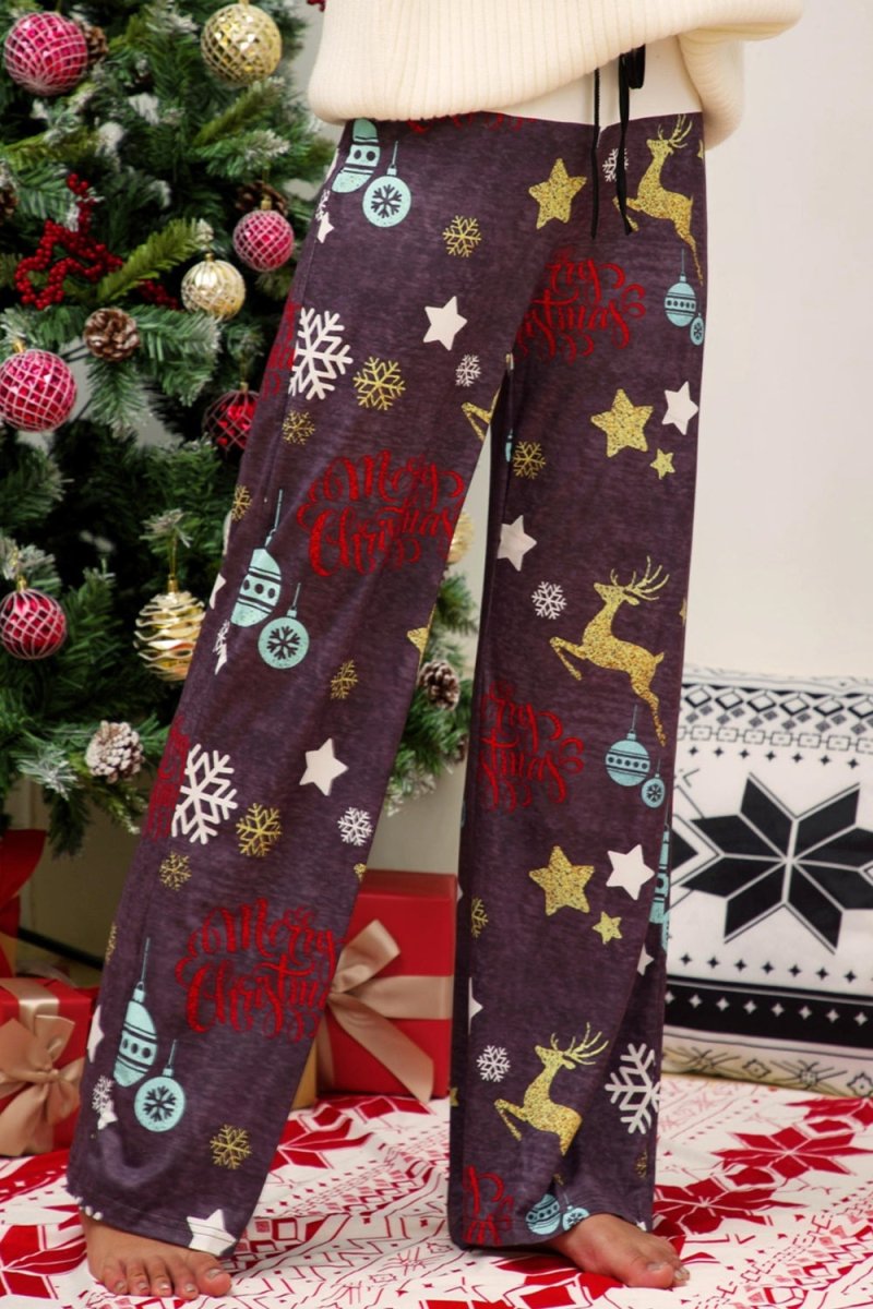 Christmas Straight Leg Pants - Bottoms