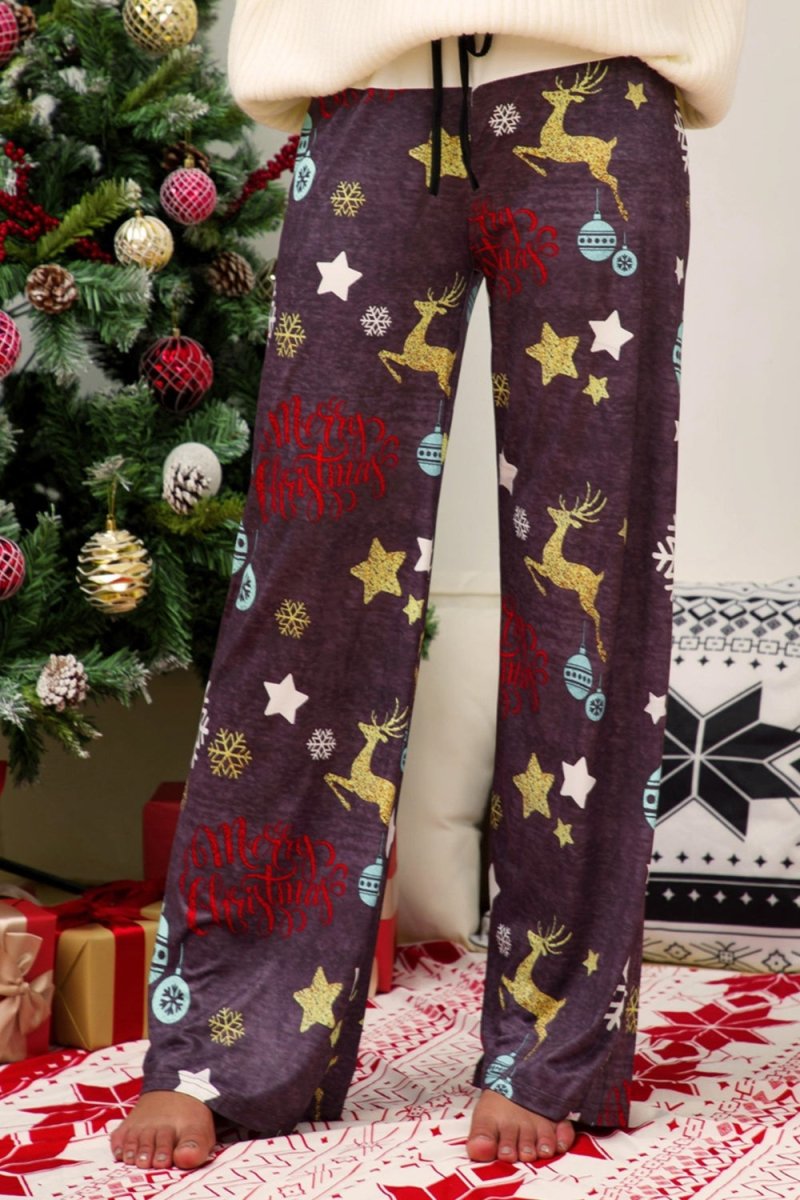 Christmas Straight Leg Pants - Bottoms