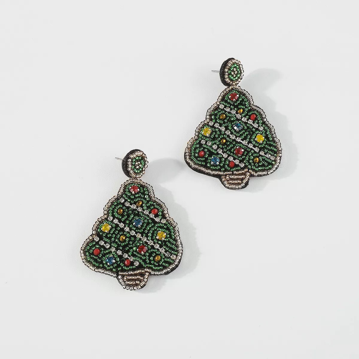 Christmas Tree Dangle Earrings - 