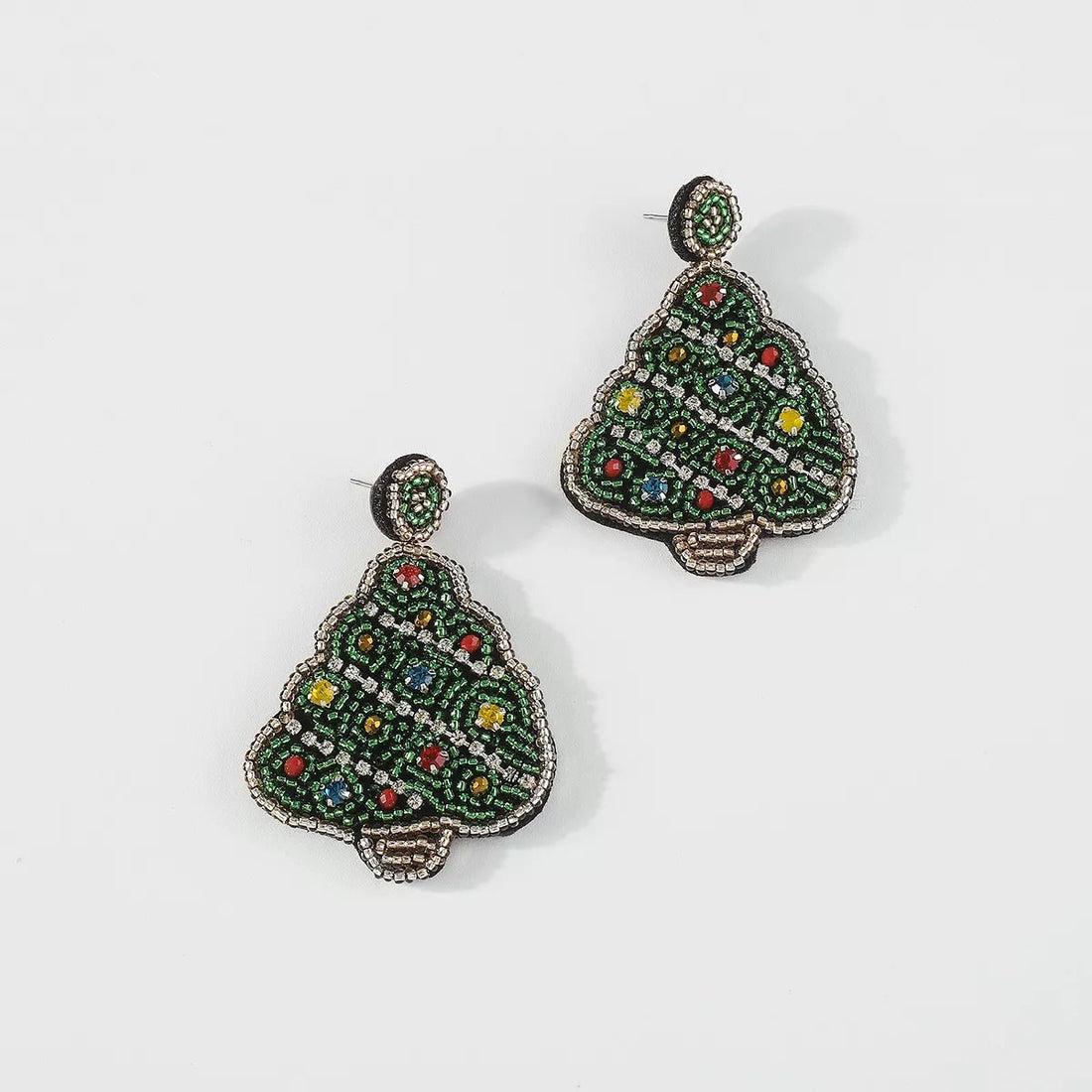 Christmas Tree Dangle Earrings - 