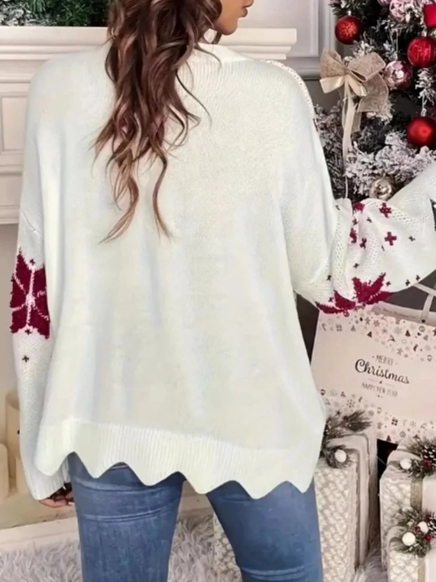 Christmas Tree Pattern Round Neck Sweater - 