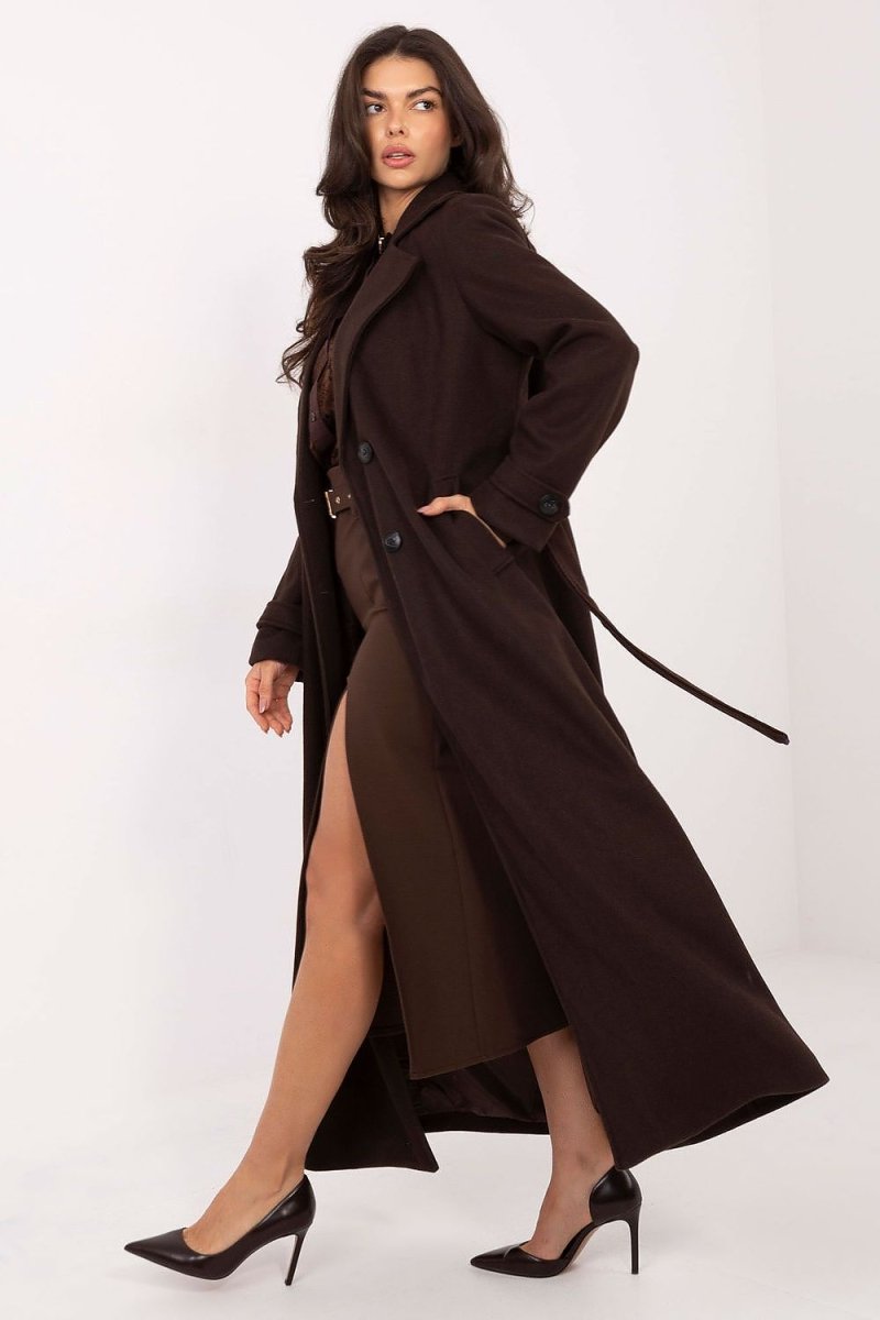 Classic Lapel Double - Breasted Coat - 