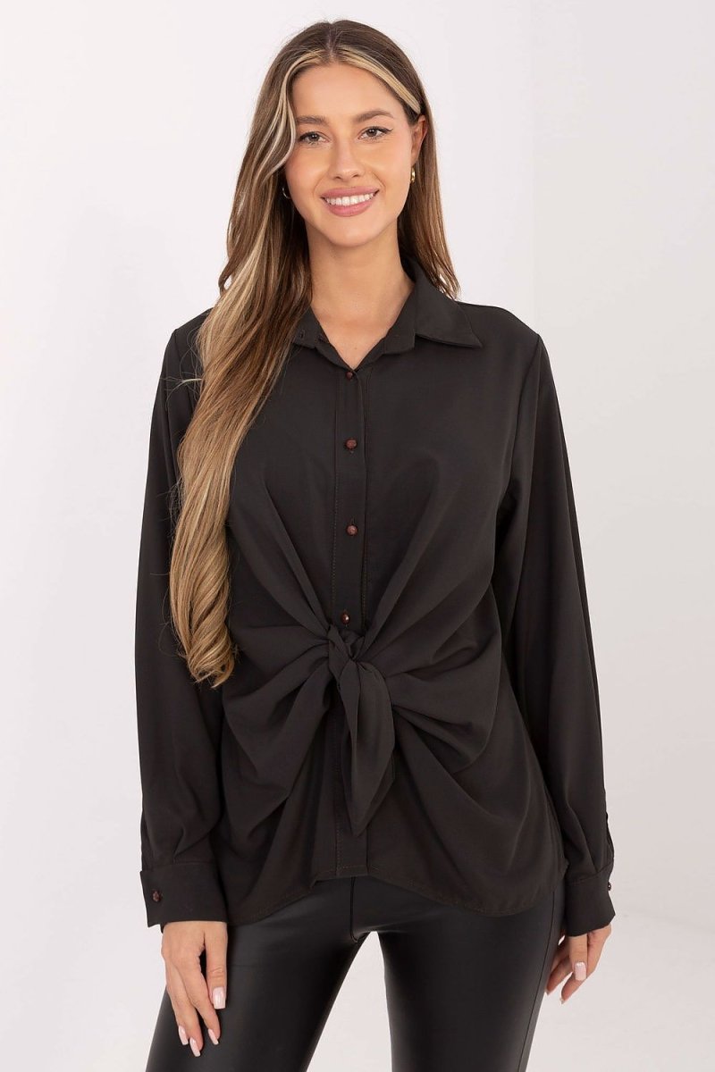 Classic Long Sleeve Puffy Sleeve Shirt - 