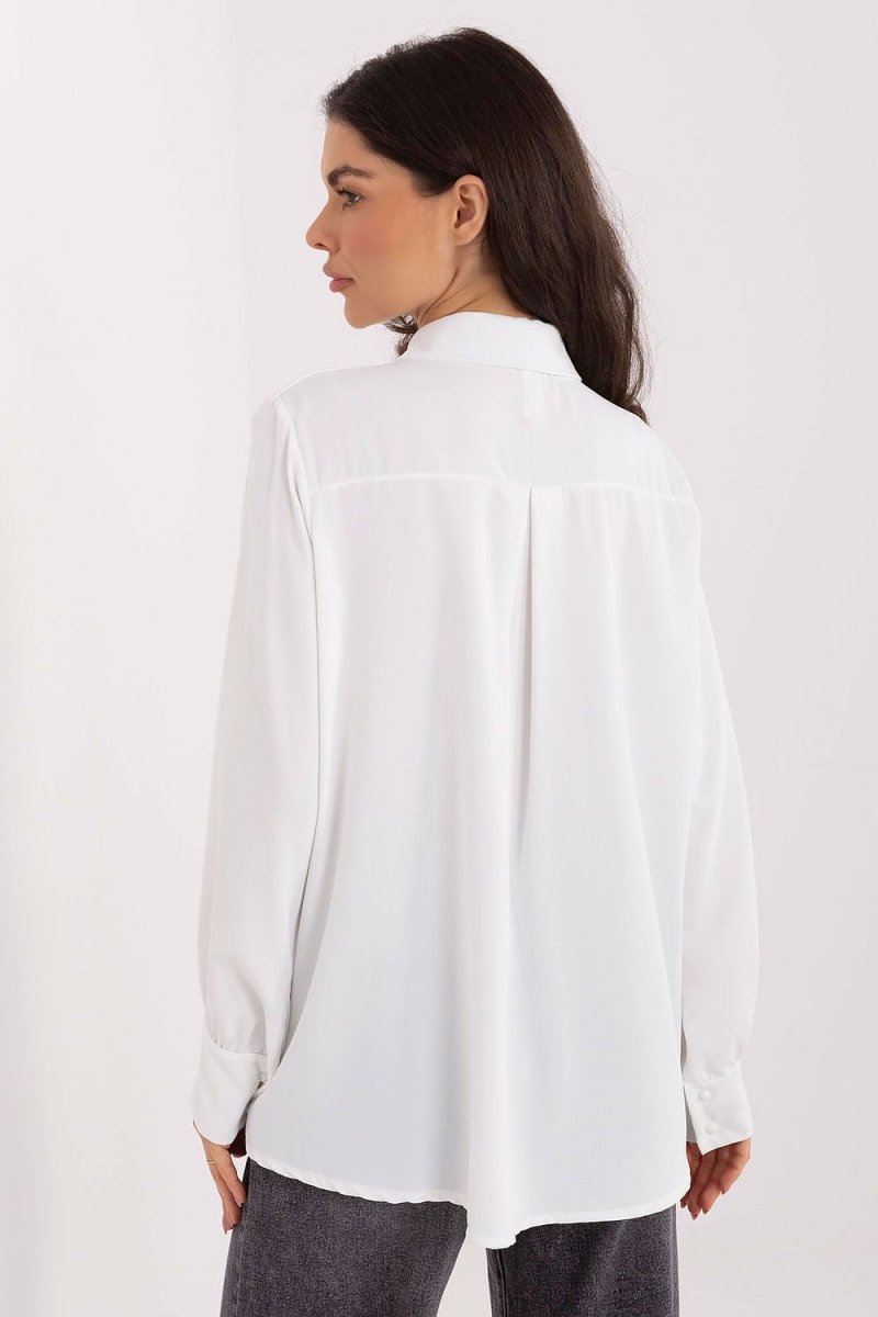 Classic Long Sleeve Shirt with Jabot - 