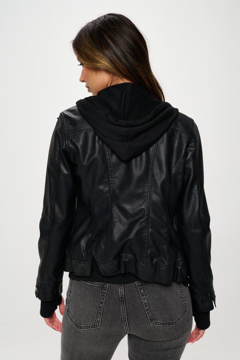 Coalition LA Double Zip Hooded Long Sleeve Jacket - Outerwear