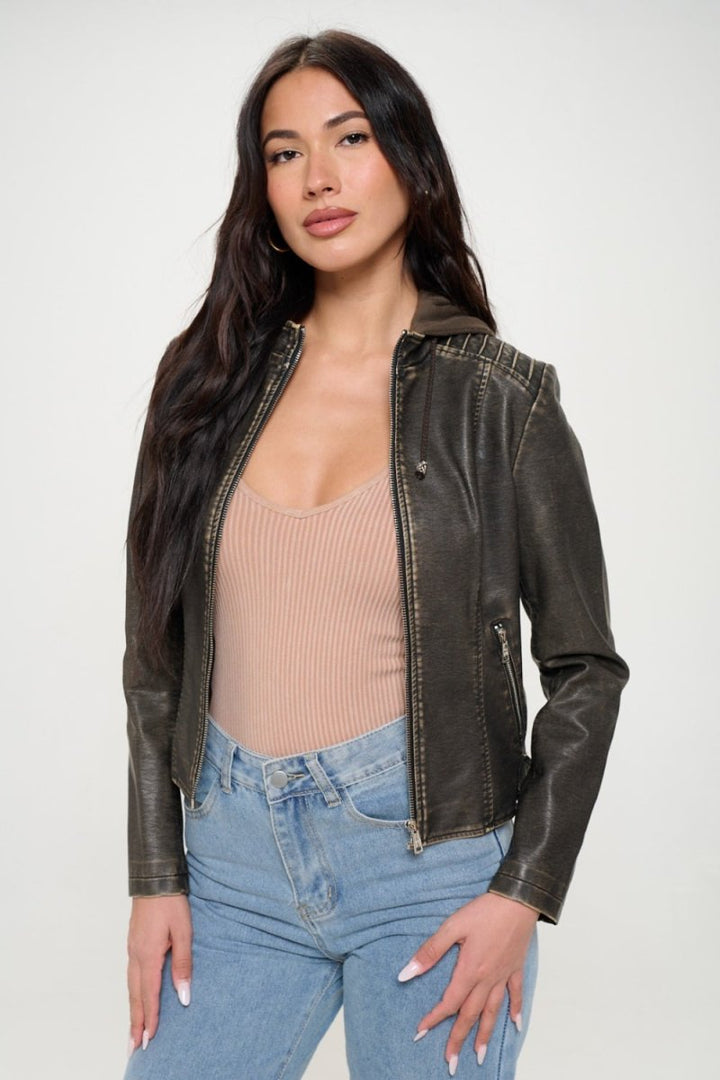 Coalition LA Zip Up Hooded Jacket - Outerwear