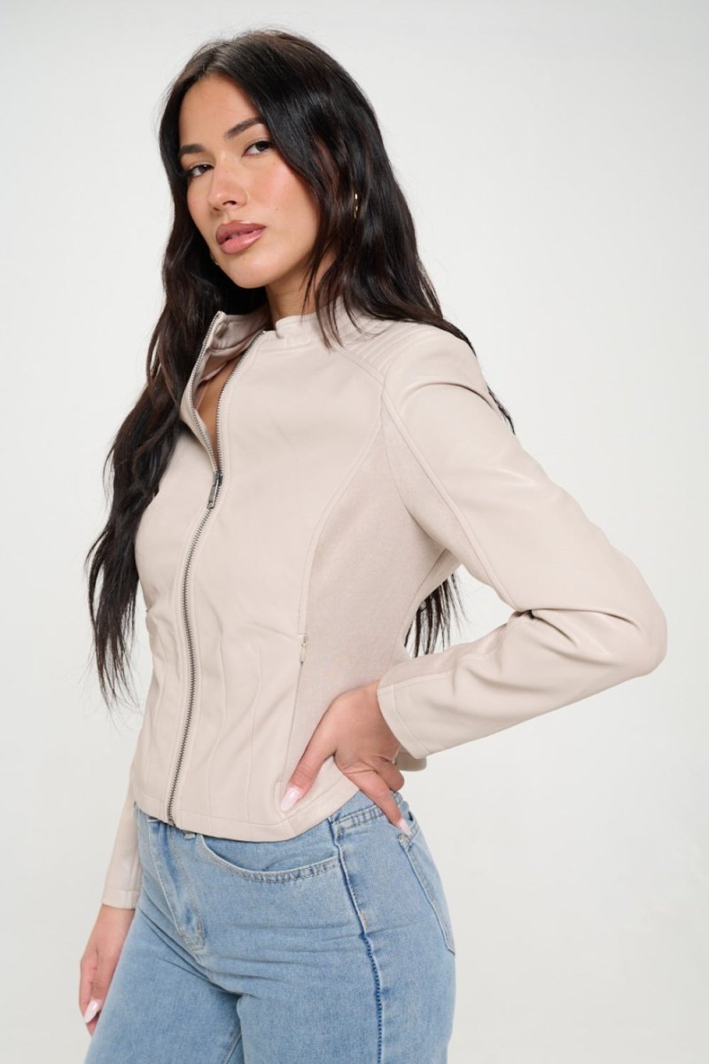 Coalition LA Zip Up Vegan Moto Jacket - Outerwear