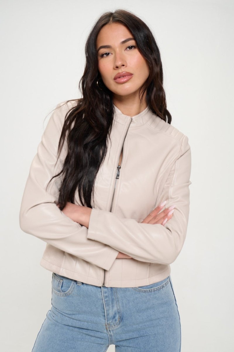 Coalition LA Zip Up Vegan Moto Jacket - Outerwear