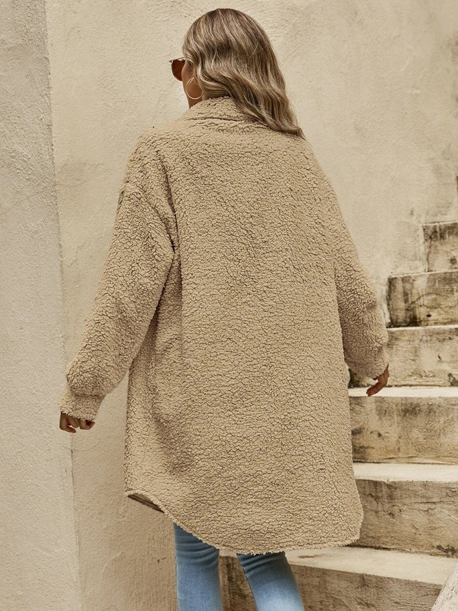 Collared Button Down Coat - Outerwear