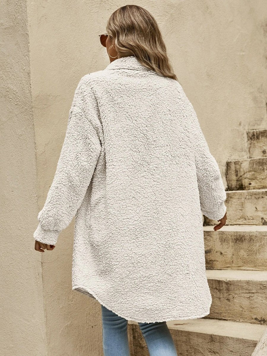 Collared Button Down Coat - Outerwear