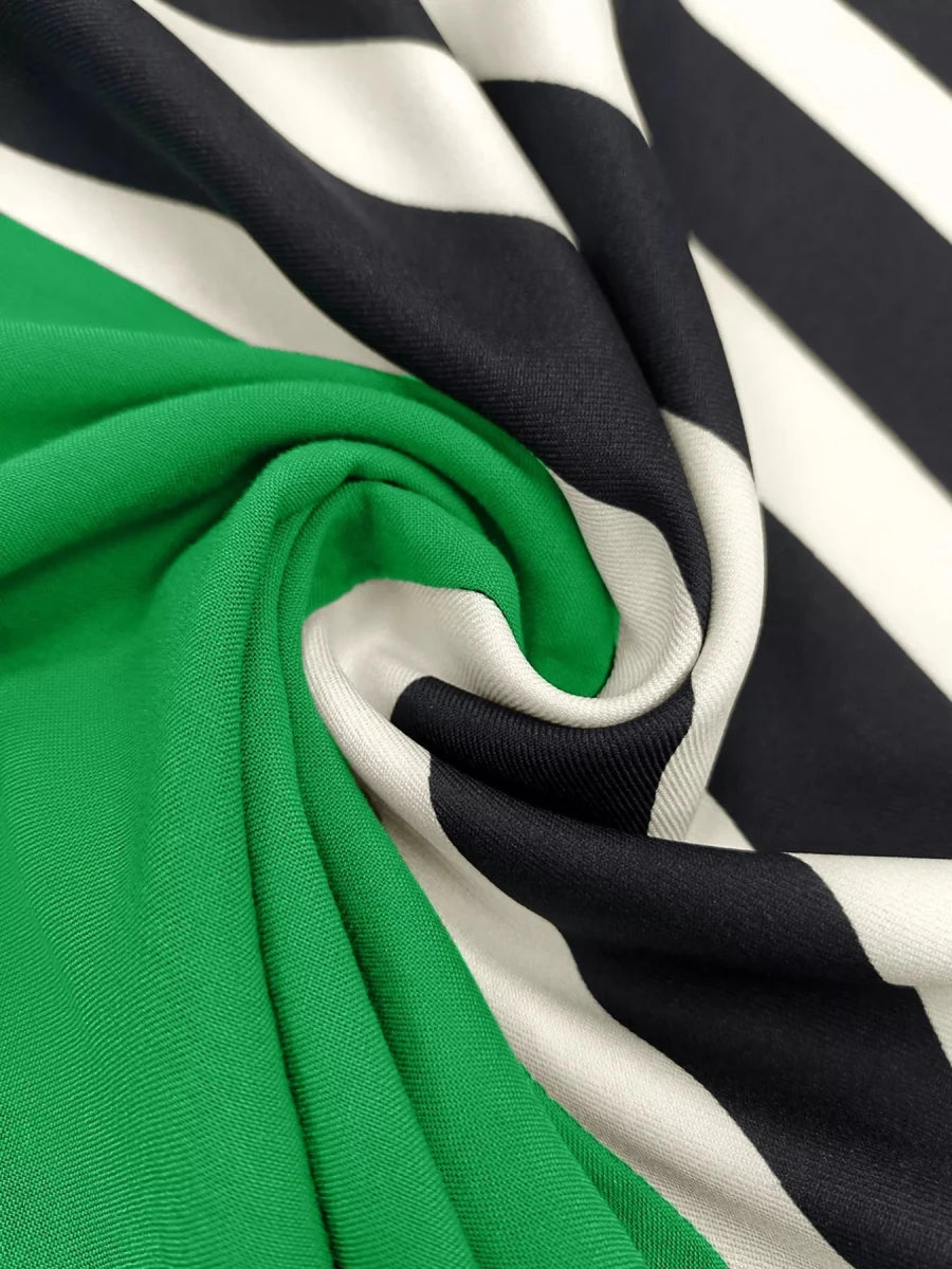 Color Block Striped Midi Dress - 