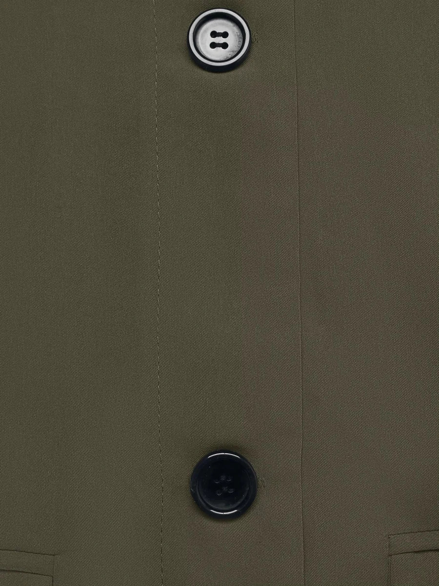 Contrast Collar Button Up Coat - 