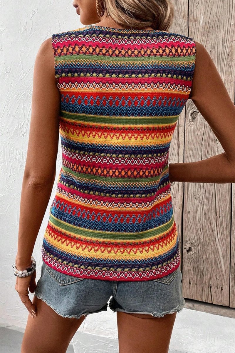 Contrast Round Neck Tank - Top