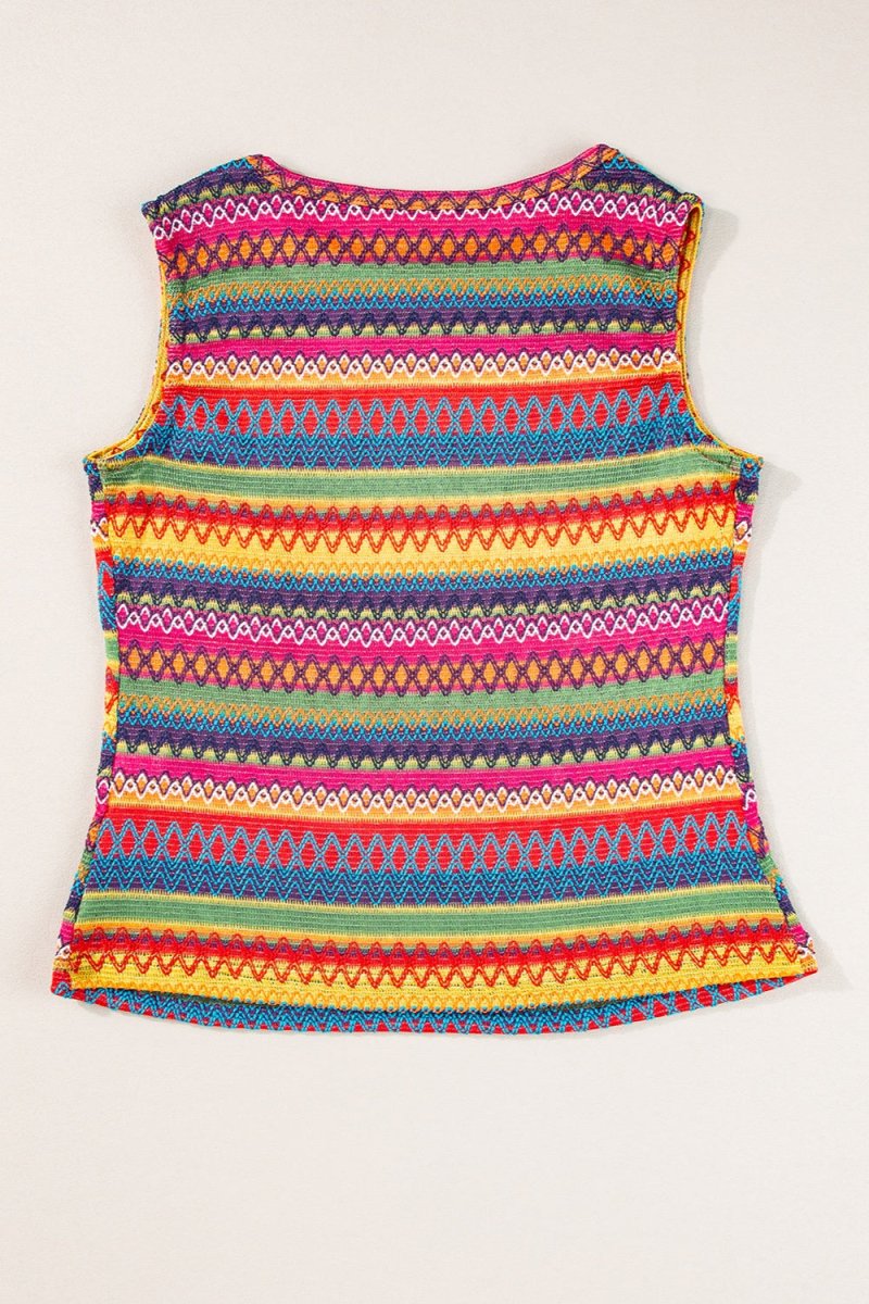 Contrast Round Neck Tank - Top