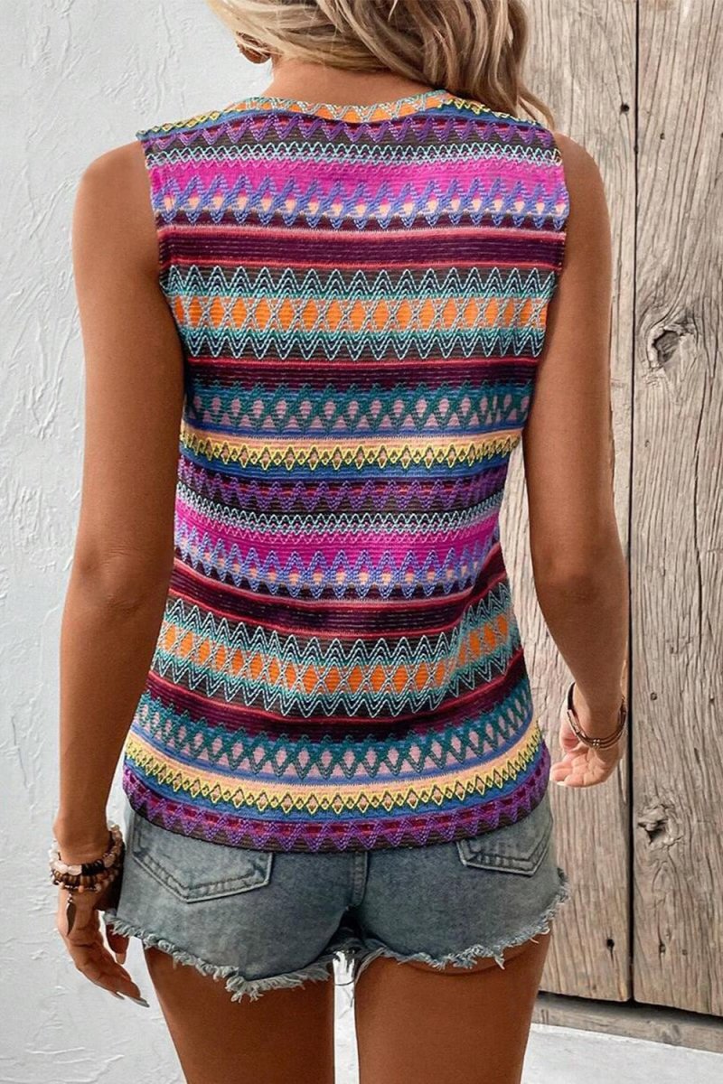 Contrast Round Neck Tank - Top