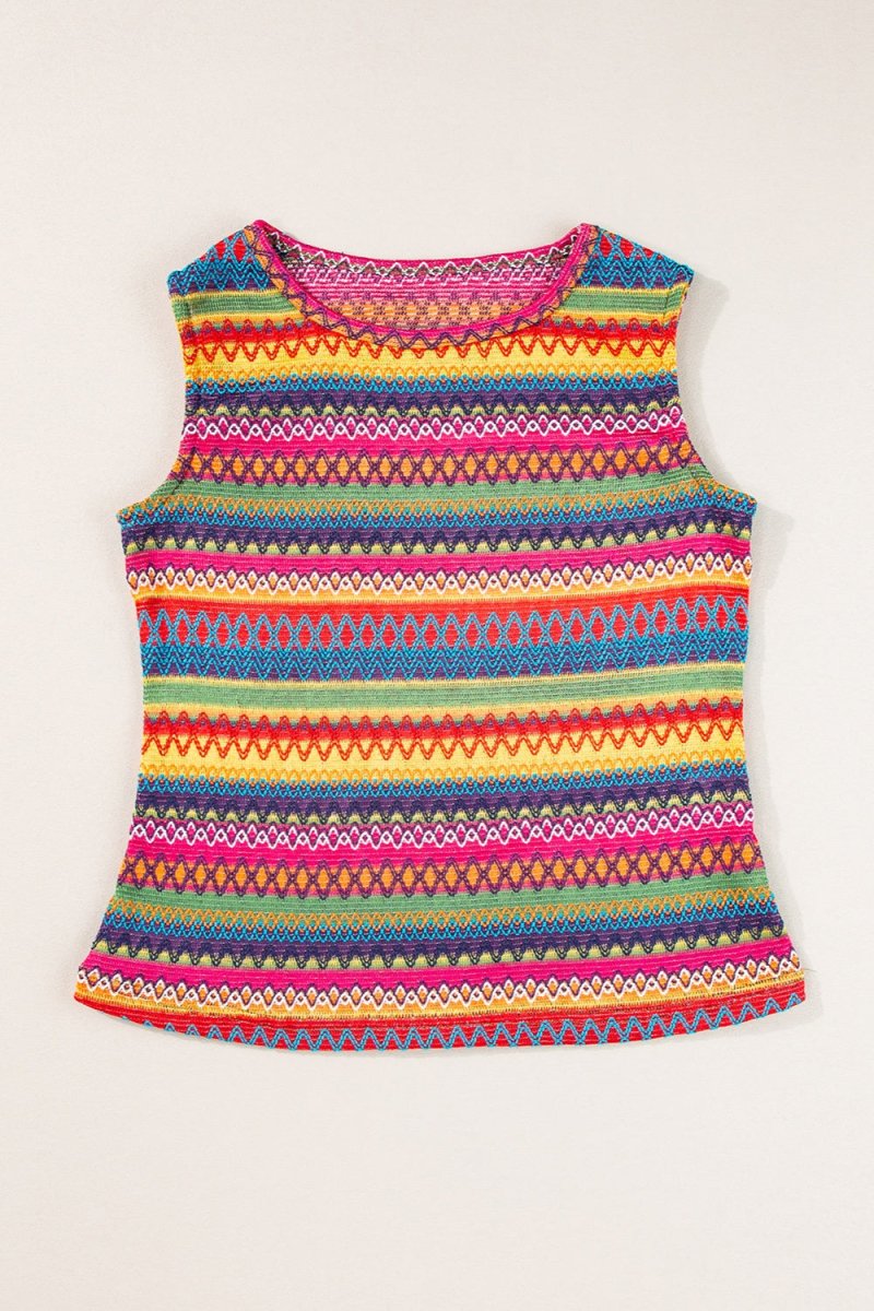 Contrast Round Neck Tank - Top