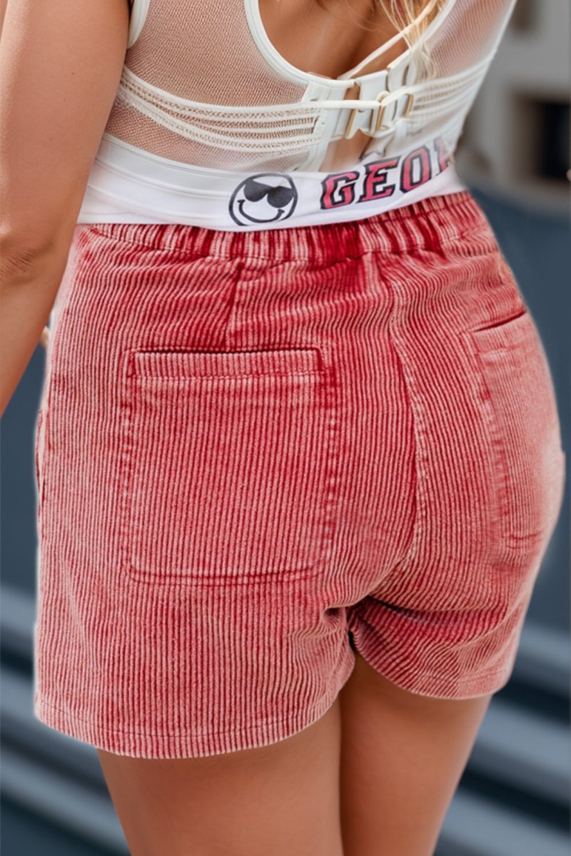 Corduroy Shorts with Pockets - Bottoms
