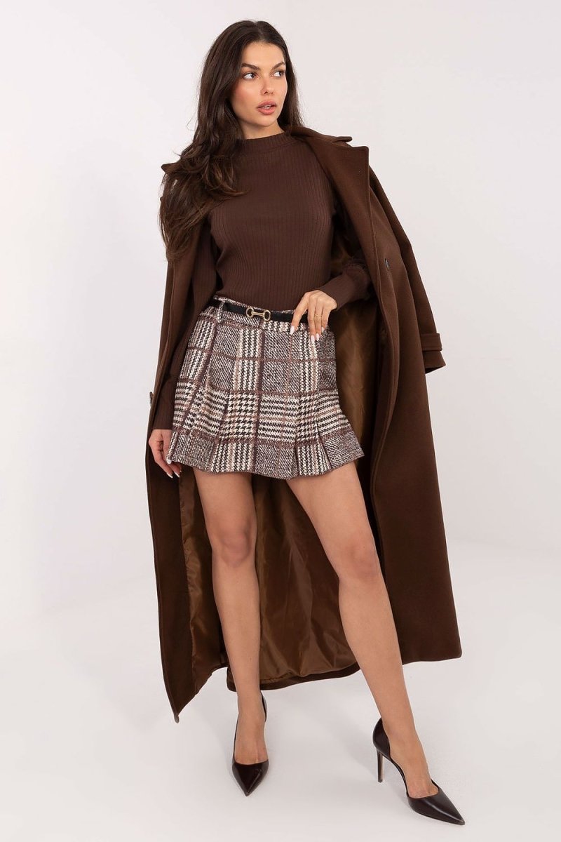 Cotton Blend Blouse with Turtleneck - 