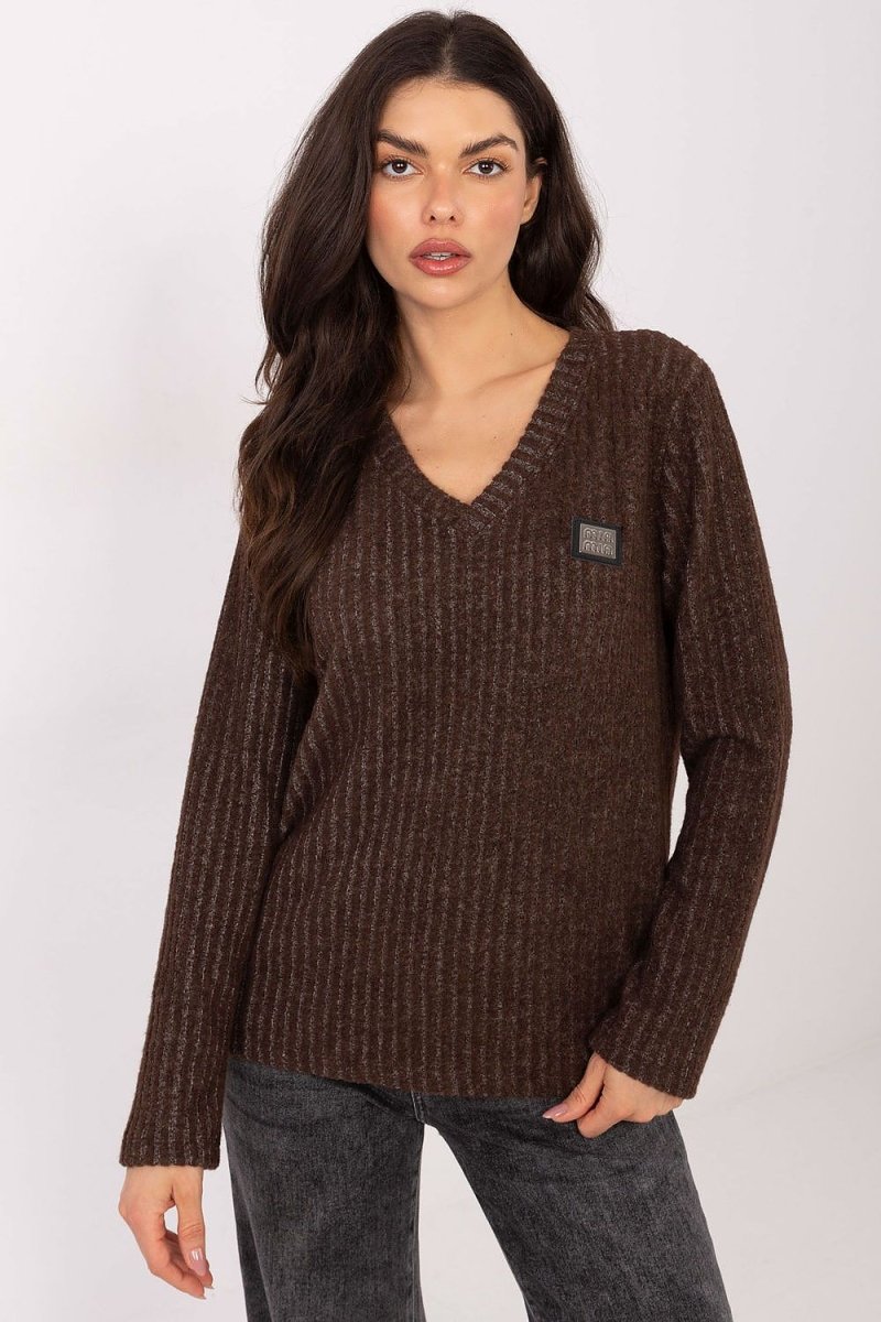 Cotton Blend V - Neck Sweater - 