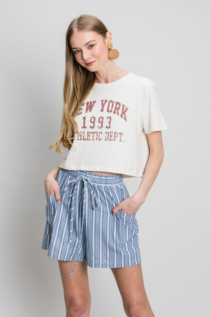 Cotton Bleu by Nu Label Yarn Dye Striped Shorts - Bottoms