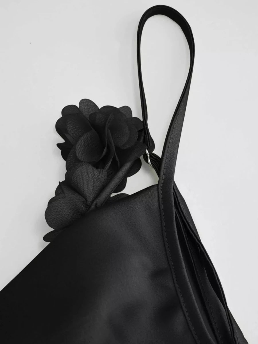Cowl Neck Satin Maxi Dress - 