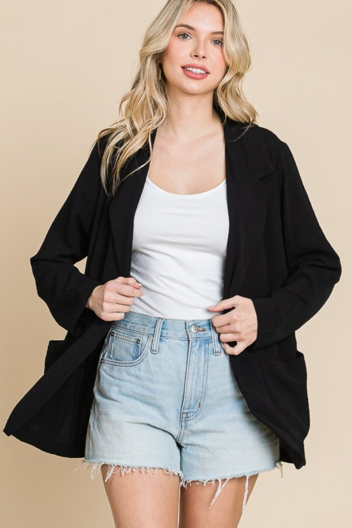 Culture Code One Button Long Sleeve Blazer with Pockets - Blazer Suit