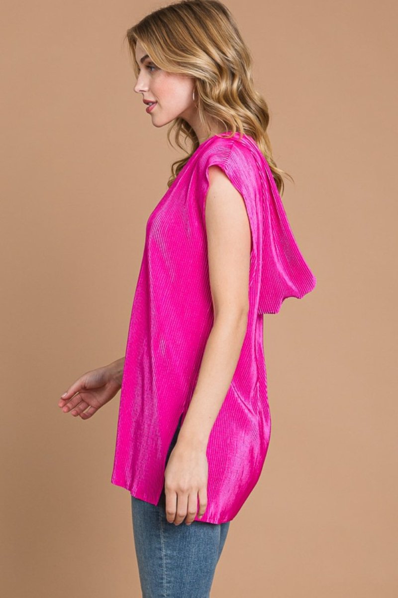 Culture Code Slit Cap Sleeve Hooded Top - Top