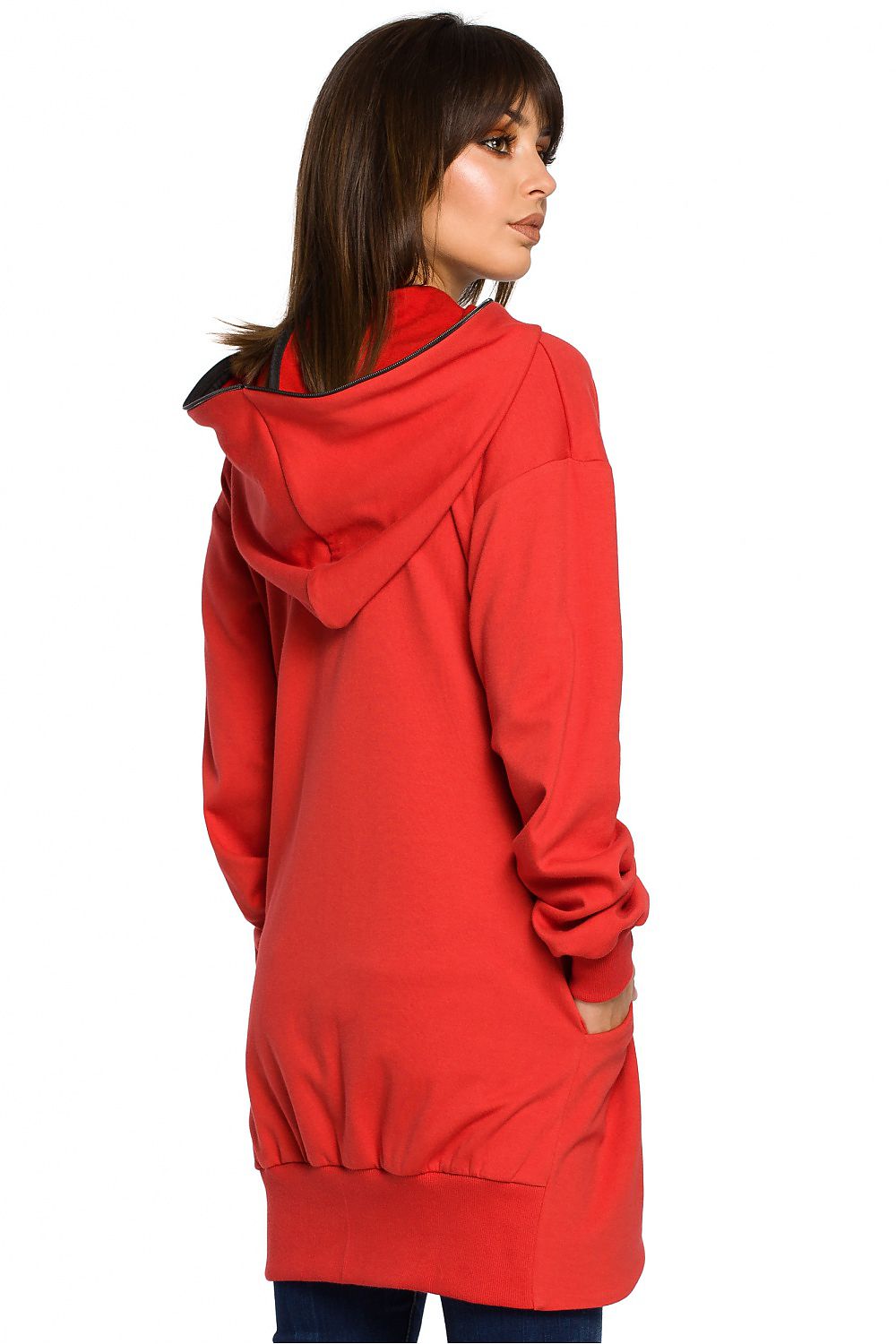 Stylish Oversized Zip-Up Sweatshirt with Hood & Drawstring Hem – Ultimate Comfort