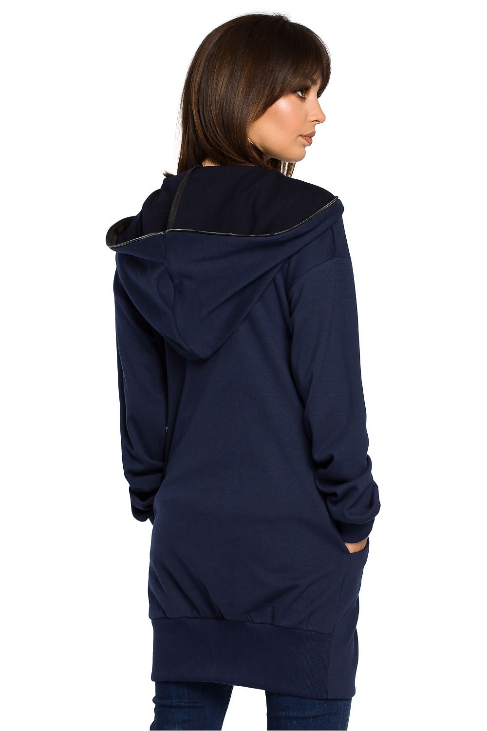 Stylish Oversized Zip-Up Sweatshirt with Hood & Drawstring Hem – Ultimate Comfort