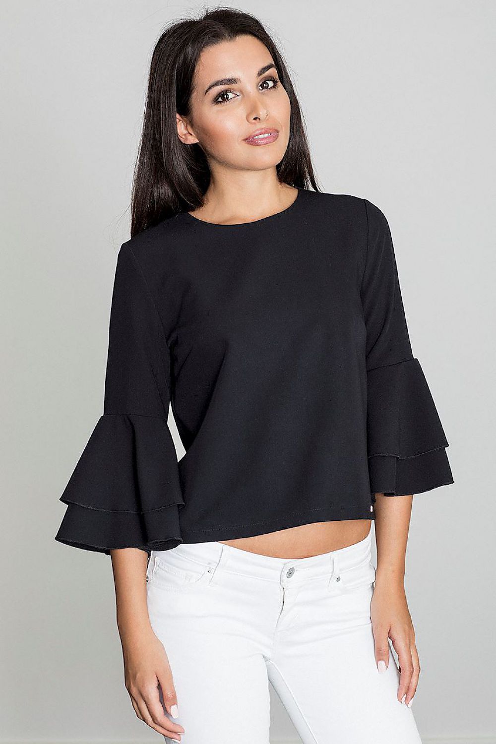 Delicate Blouse with Back Buttons & Frilled Sleeves – Chic & Flirty Style