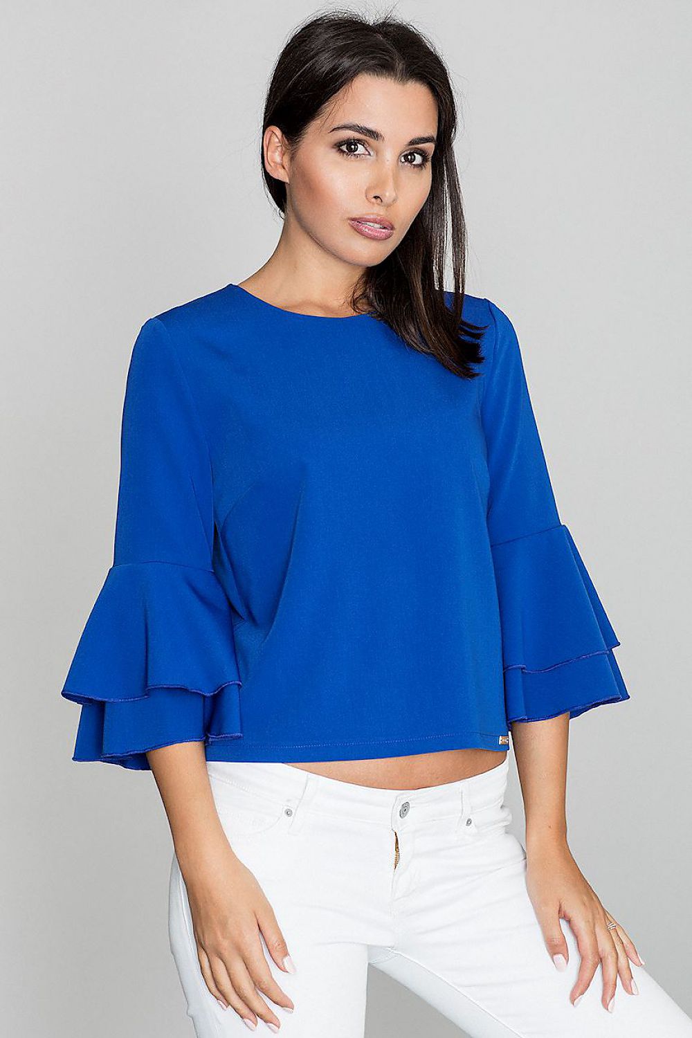 Delicate Blouse with Back Buttons & Frilled Sleeves – Chic & Flirty Style