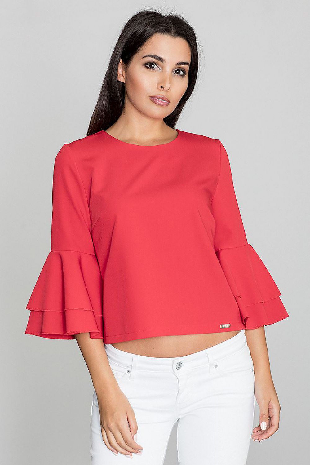 Delicate Blouse with Back Buttons & Frilled Sleeves – Chic & Flirty Style