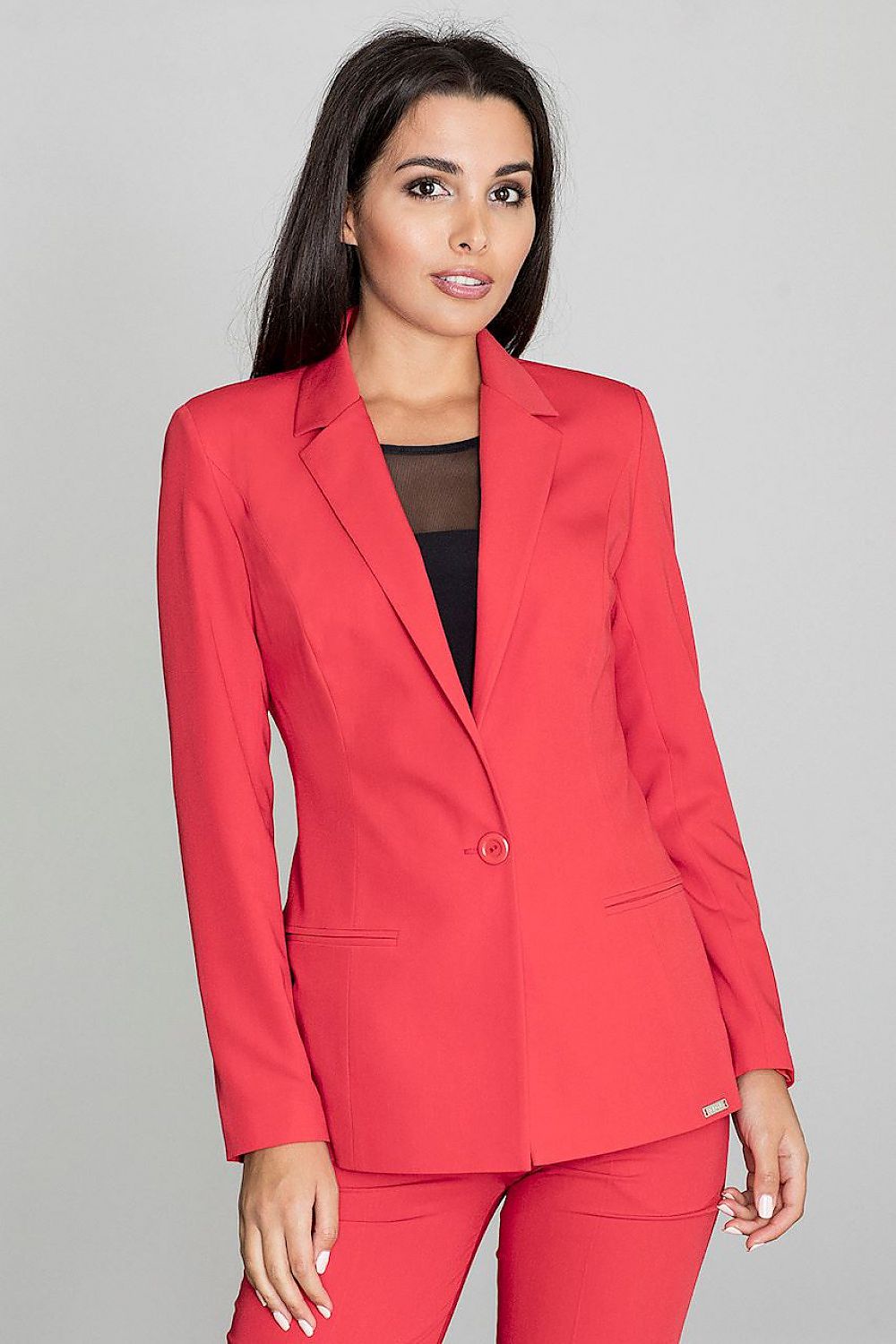 Long Loose-Fit Button-Up Jacket with Imitation Pockets – Versatile & Stylish