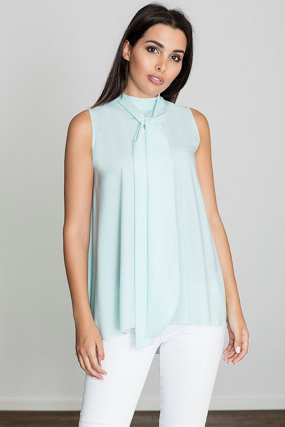 Flared Off-Shoulder Blouse with Decorative Front Ties & Hidden Zipper