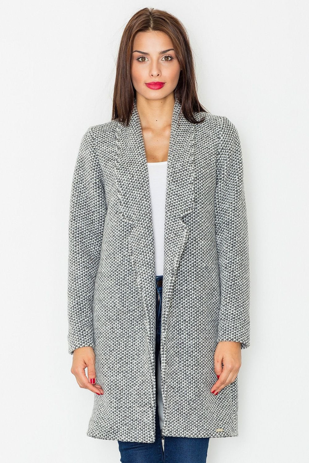 Timeless Knee-Length Coat in Versatile Color – Classic Cut with Functional Pockets