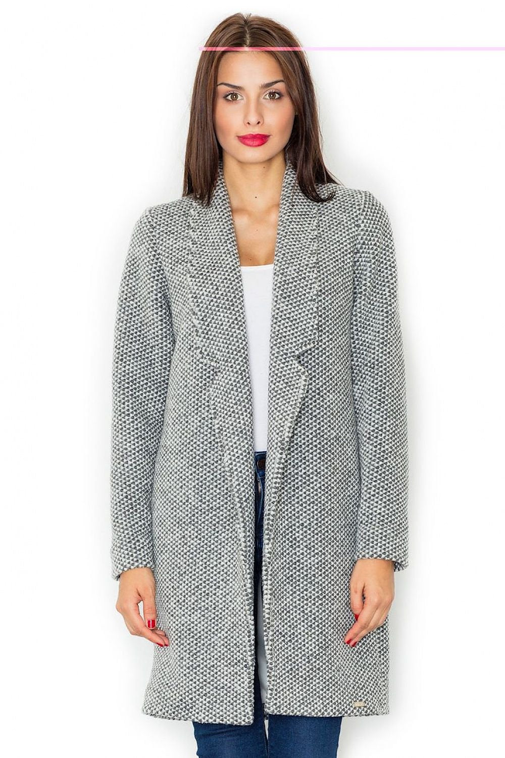 Timeless Knee-Length Coat in Versatile Color – Classic Cut with Functional Pockets