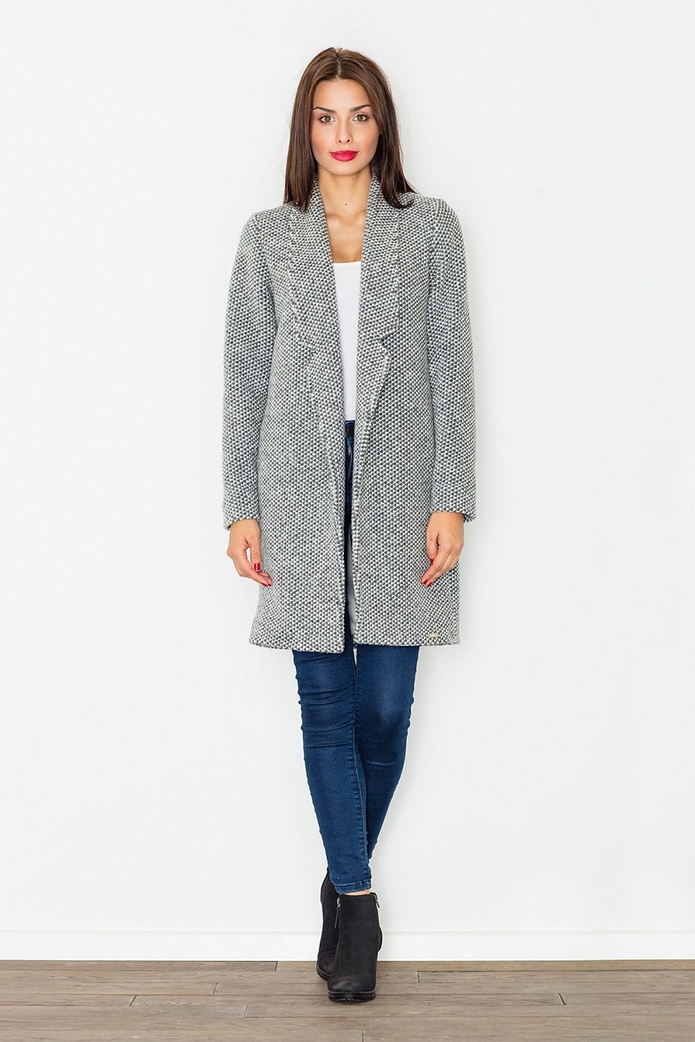 Timeless Knee-Length Coat in Versatile Color – Classic Cut with Functional Pockets