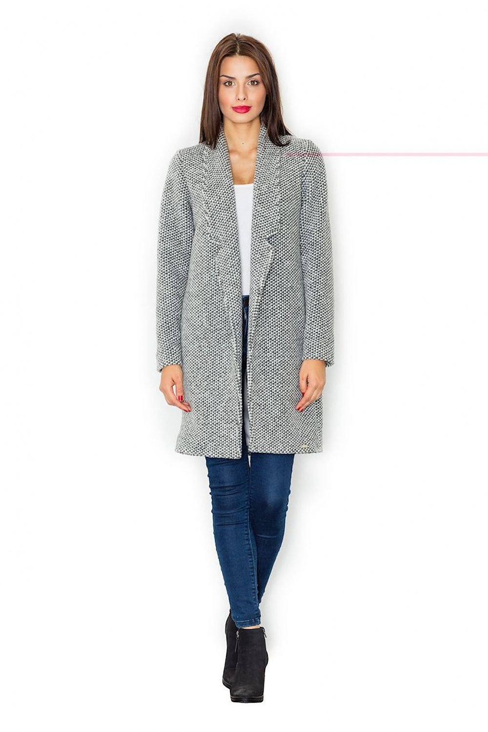 Timeless Knee-Length Coat in Versatile Color – Classic Cut with Functional Pockets