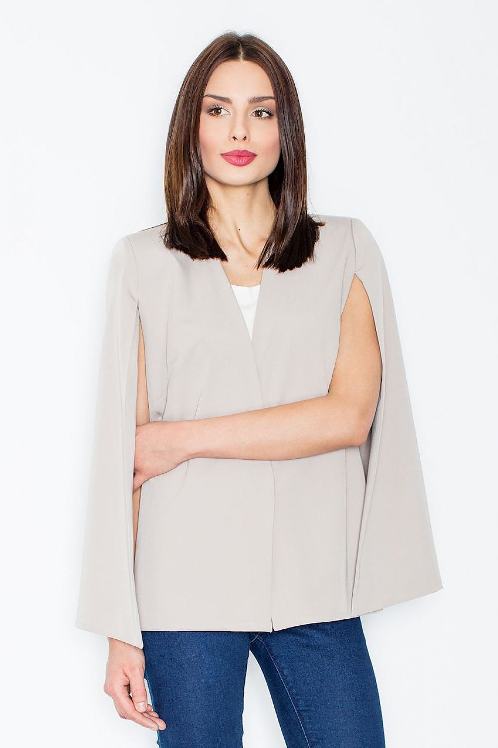 Elegant Jacket with Deep-Slit Sleeves – Crafted from Delicate, Airy Material