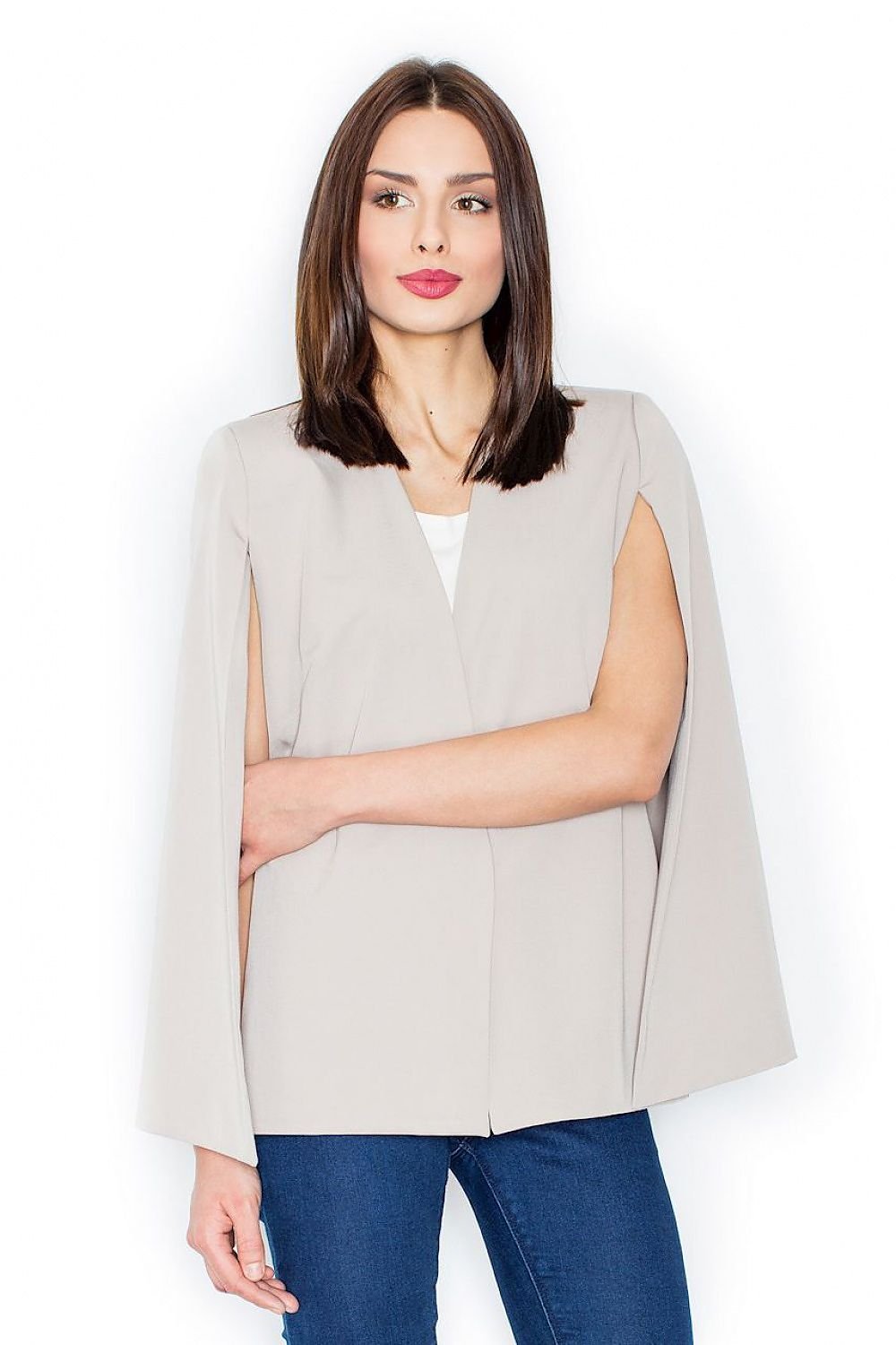 Elegant Jacket with Deep-Slit Sleeves – Crafted from Delicate, Airy Material