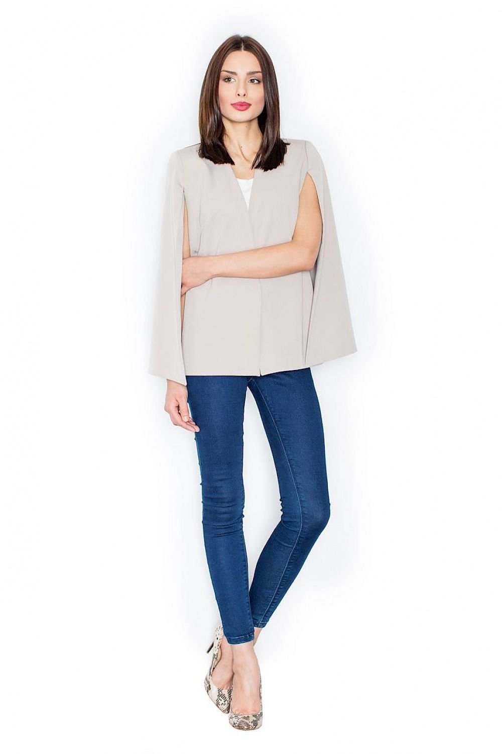 Elegant Jacket with Deep-Slit Sleeves – Crafted from Delicate, Airy Material