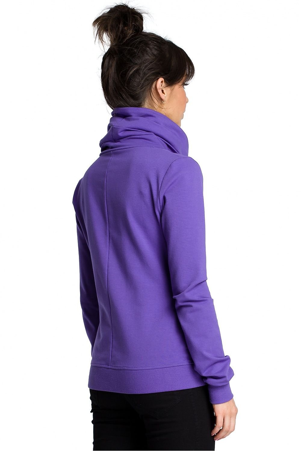 Everyday Sporty Sweatshirt with High Collar & Diagonal Zipper – Cozy & Versatile