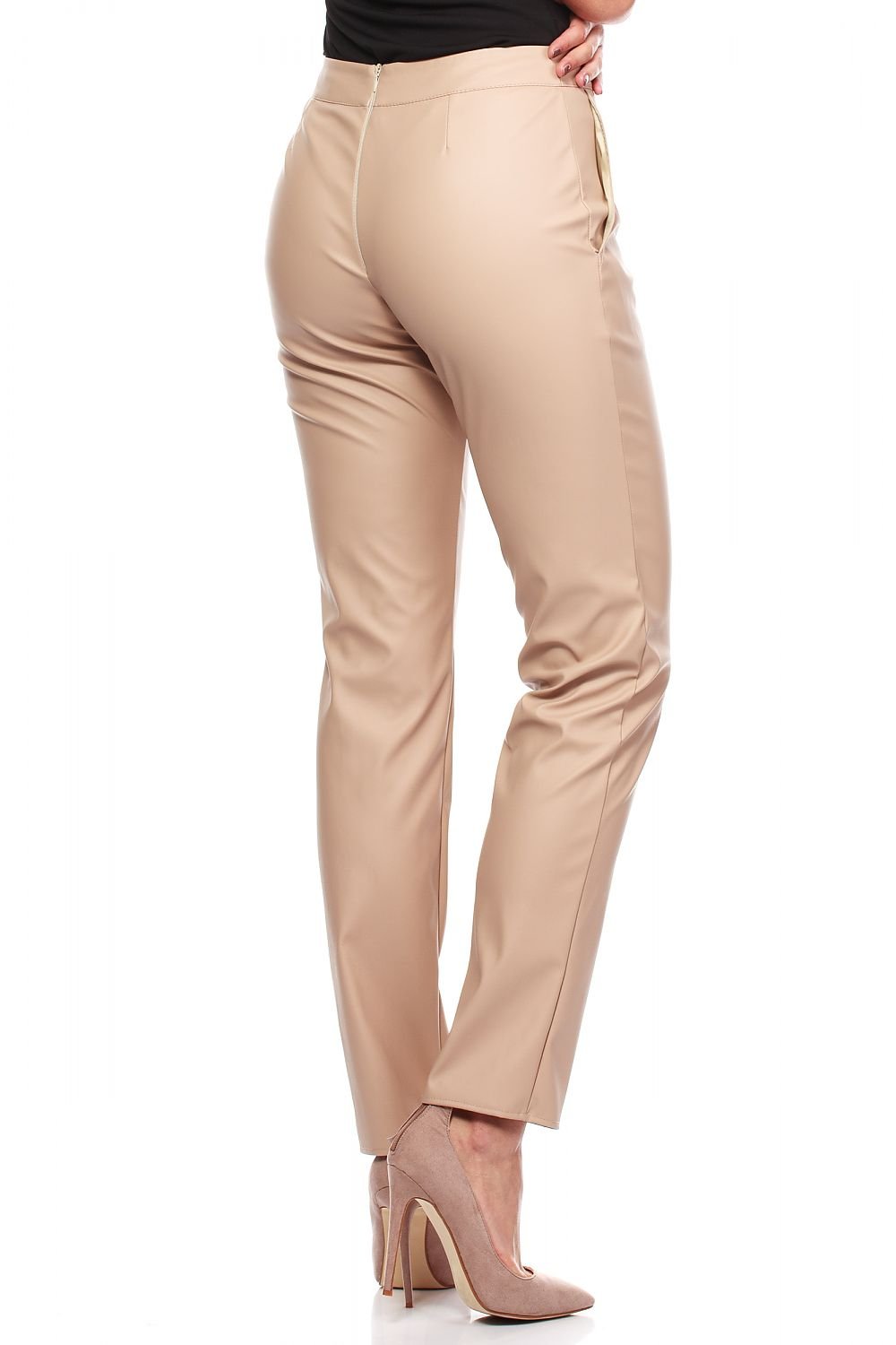 Women Eco-Leather Tube Straight Leg Pants