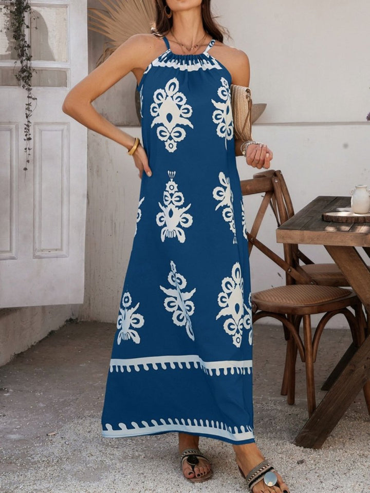 Devine Grecian Neck Printed Maxi Dress - New Arrivals